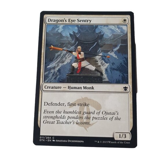 Magic The Gathering Drangons Eye Sentry Creature Human Monk 11/264 Anastasia - Picture 2 of 3